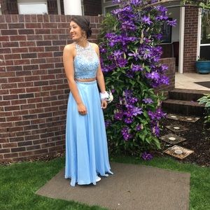 Blush Prom Dress - Two Piece